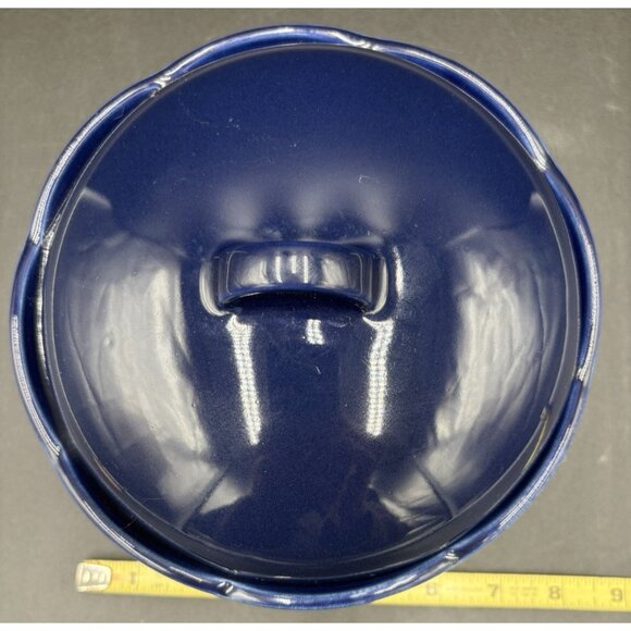 Vtg Christmas Waechtersbach Winter Blue Cookie Biscuit Jar RARE Moon Stars Snow - Picture 8 of 9